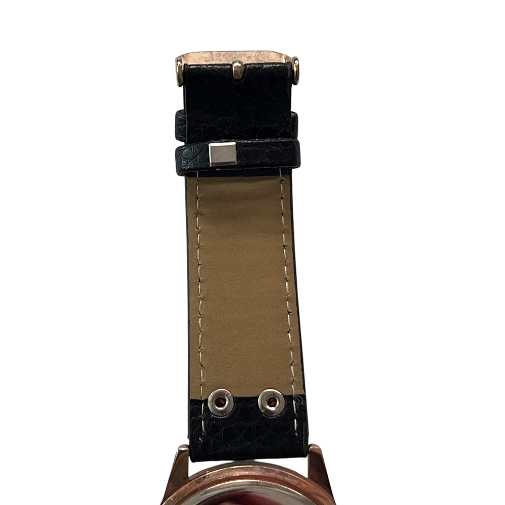 Quartz Watch Rhinestone‎ Accent Markers Black Band Rose Gold Tone Bezel - Picture 8 of 14